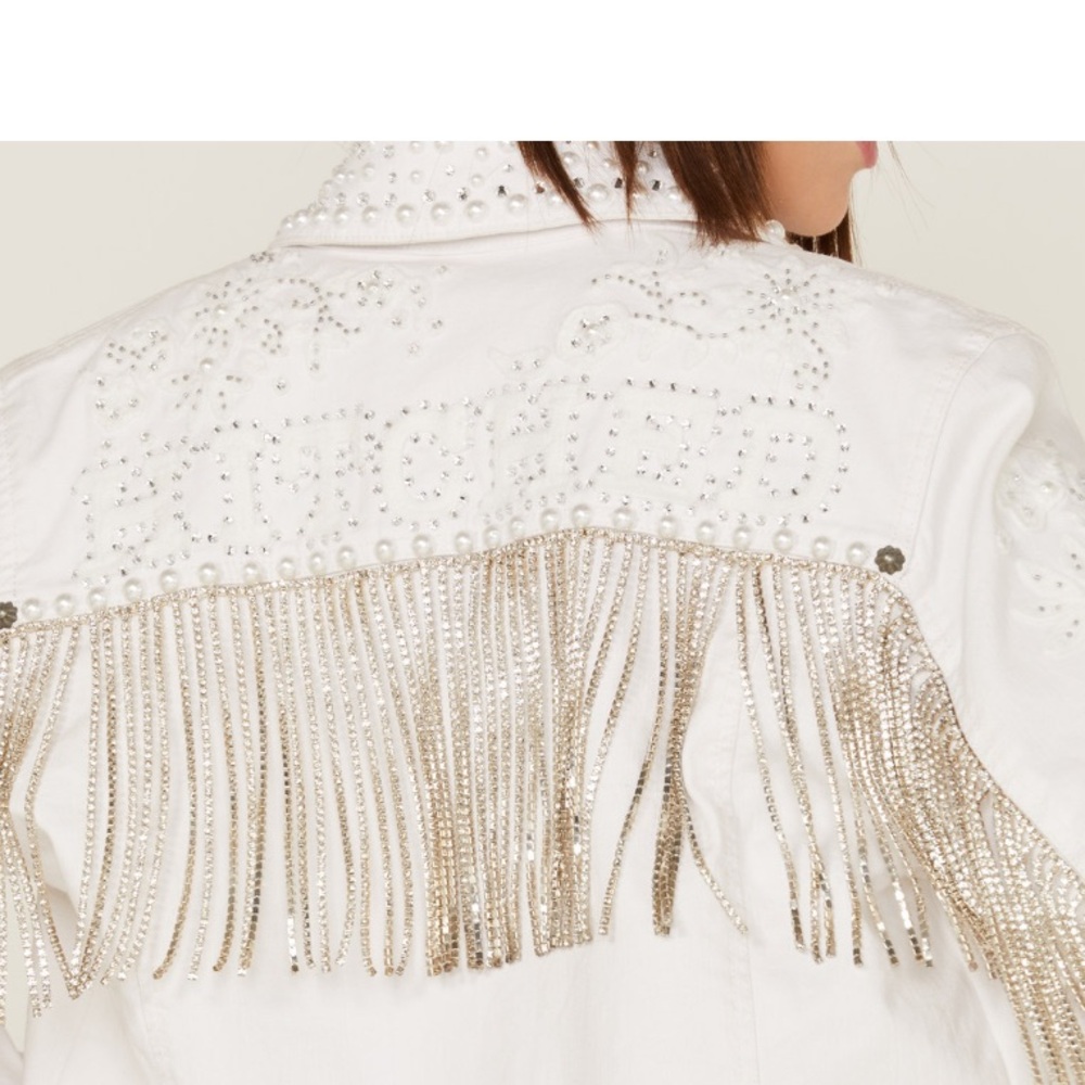 "Boot Barn Double D Ranch Hitched Bridal Jacket rhinestone pearls embroidery M - Picture 10 of 14